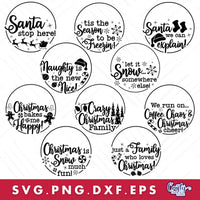 Funny Christmas Round Sign Svg Bundle