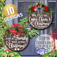 Funny Christmas Round Sign Svg Bundle