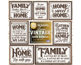 Vintage Farmhouse Family Sign Bundle