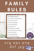 Family Rules Farmhouse Style SVG