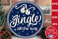 Jingle All The Way Round Retro Sign