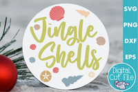 Beach Christmas Round SVG, Jingle Shells