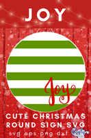 Joy Cute Christmas Round SVG