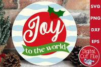 Joy To The World Round Retro Christmas Sign