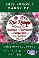 Kris Kringle Candy, Round Christmas Svg