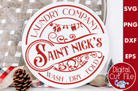 Saint Nick's Laundry Company Round Sign