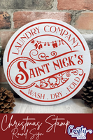 Saint Nick's Laundry Company Round Sign