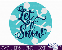 Let It Snow Cute Christmas Round SVG