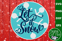 Let It Snow Cute Christmas Round SVG