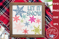 Let It Snow Retro Christmas Sign