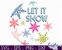 Let It Snow Round Retro Christmas Sign