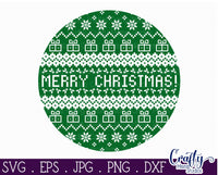 Ugly Christmas Sweater Round Svg