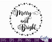 Merry And Bright, Round Svg