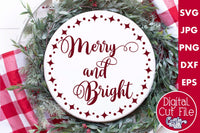 Merry And Bright, Round Svg