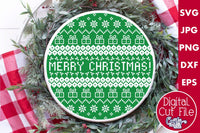 Ugly Christmas Sweater Round Svg