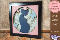 Mom Silhouette 3D Shadow Box File