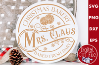 Mrs. Claus Bakery Christmas Round Sign