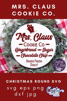 Mrs Claus Cookie Co Round Sign Svg