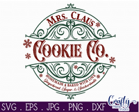 Mrs. Claus Cookie Company Round SVG