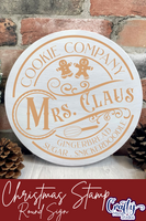 Mrs. Claus Cookies Christmas Round Sign