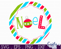 Noel Colorful Christmas Round SVG