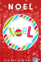 Noel Colorful Christmas Round SVG