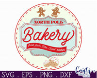 North Pole Bakery Round Retro Sign