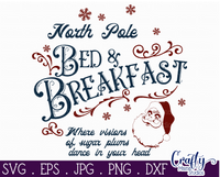 North Pole Bed And Breakfast Round SVG