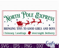 North Pole Express Vintage Christmas Sign