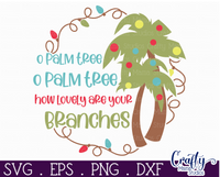 Beach Christmas Round SVG, O Palm Tree