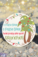 Beach Christmas Round SVG, O Palm Tree