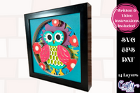 Colorful Owl 3D Shadow Box File