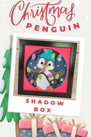 Christmas Lights Penguin 3D Shadow Box File