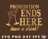 Prohibition Ends Here Round Sign Svg