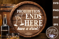 Prohibition Ends Here Round Sign Svg