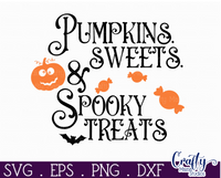 Pumpkins Sweets Spooky Treats Round Svg