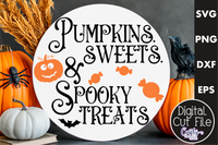 Pumpkins Sweets Spooky Treats Round Svg