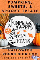 Pumpkins Sweets Spooky Treats Round Svg