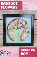 Flower Filled Rain Boots 3D Shadow Box File