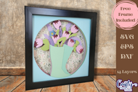 Flower Filled Rain Boots 3D Shadow Box File