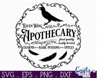 Raven Wing Apothecary Vintage Round Svg