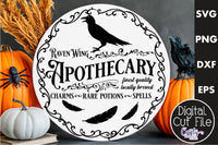 Raven Wing Apothecary Vintage Round Svg