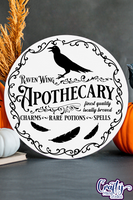 Raven Wing Apothecary Vintage Round Svg