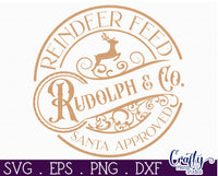 Rudolph Reindeer Feed Christmas Round Sign