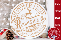 Rudolph Reindeer Feed Christmas Round Sign