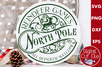 North Pole Reindeer Games Round Sign