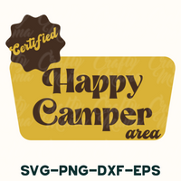 Certified Happy Camper Area Retro Svg