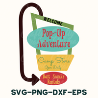 Pop Up Adventure Retro Svg