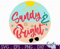 Beach Christmas Round SVG, Sandy And Bright