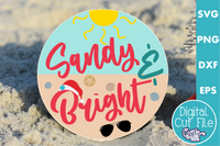 Beach Christmas Round SVG, Sandy And Bright